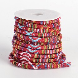 Cuerdas de poliéster espinal étnica, colorido, 7x5mm, 10 yardas / rodillo