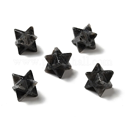 Perles de larvikite naturelles, pas de trous / non percés, Merkaba Star, 12.5~13x12.5~13x12.5~13mm