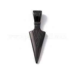 304 Stainless Steel Big Pendants, Triangle, Electrophoresis Black, 56x17x9.5mm, Hole: 5.5x8.5mm
