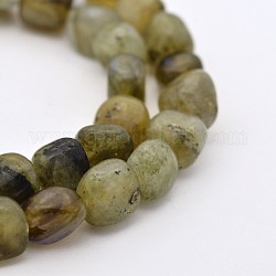 Labradorite naturale fili di perline, pietra burrattata, pepite, 5~7mm, Foro: 5~7 mm, circa 1 pollice