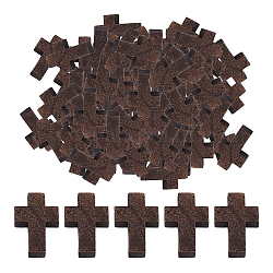 Sunnyclue 200 pièces en bois petite croix breloques pendentifs en bois naturel croix pendentifs avec trou pour les faveurs du parti collier fabrication de bijoux bricolage artisanat accessoires faits à la maine, brun coco