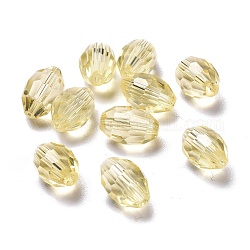 Verre imitation perles de cristal autrichien, facette, ovale, jaune verge d'or clair, 9x6mm, Trou: 0.8~1.4mm