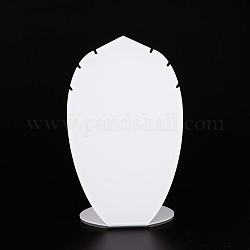 Acrylic Necklace Display Stands, White, 15.5x10.2x5.5cm