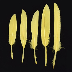 Accessori costume in piuma d'oca, tinto, giallo, 105~157x16~22mm, circa 500pcs/borsa