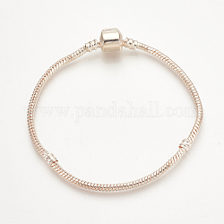 Латуни европейский браслет стиль делает, с медными застежками, розовое золото , 6-1/4 дюйм (160 мм), 3 мм