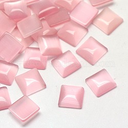 Cat Eye Cabochons, Square, Pearl Pink, 4x4x2mm