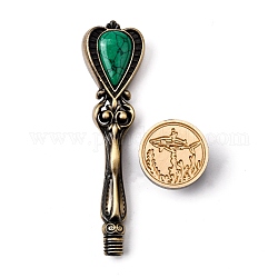 DIY Scrapbook, Brass Wax Seal Stamp, with Alloy Handles, for DIY Scrapbooking, Fish Pattern, Stamp: 25mm, Handle: 88.5x24.5x14mm, 2pcs/set