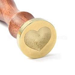Wax Seal Stamp Set, Sealing Wax Stamp Solid Brass Head,  Wood Handle Retro Brass Stamp Kit Removable, for Envelopes Invitations, Gift Card, Heart Pattern, 83x22mm