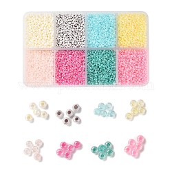 21500pcs 12/0 perles de rocaille en verre rondes, Ceylan, couleur mixte, perles : 25g/couleur, environ 21500 pcs / boîte