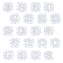 Superfundings 2 Set 2 Tischnummernkarten aus Papier im Stil, mit ausgehöhltem Spitzenblumenmuster, für die Hochzeit, Restaurant, Geburtstagsfeier Dekorationen, weiß, 117x121 mm, 1 Satz/Stil