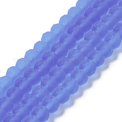 Fili di perline do vetro trasparente, sfaccettato, smerigliato, rondelle, blu ardesia medio, 6x4.5mm, Foro: 1.4 mm, circa 86pcs/filo, 16.14 pollice (41 cm)