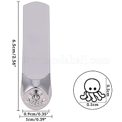 Iron Metal Stamps, Octopus Pattern, Platinum, 6.55x1cm