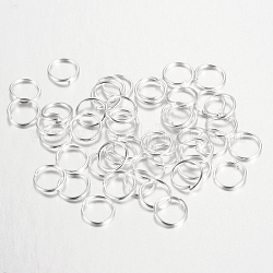 Hierro anillos del salto abierto, plata, 4x0.7mm, aproximamente 2.6 mm de diámetro interior, aproximamente 1040 unidades / 40 g