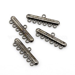 Alloy Chandelier Components Links, Rectangle, Gunmetal, 11x33x2mm, Hole: 2mm