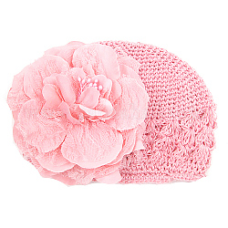 Accessoires de photographie de costume de bonnet bébé au crochet manuels, fleur, rose, 180mm