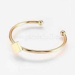 Bracelets manchette en laiton, bracelets de couple, Rhombus & ball, véritable 18k plaqué or, 2 pouce x 2-1/4 pouces (50x57 mm)