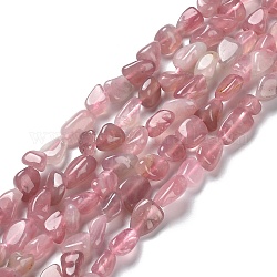 Chapelets de perles en quartz rose naturel, pépites, 7.5~16x7.5~9x4~7mm, Trou: 0.9mm, Environ 41~44 pcs/chapelet, 16.14''~17.32'' (41~44 cm)