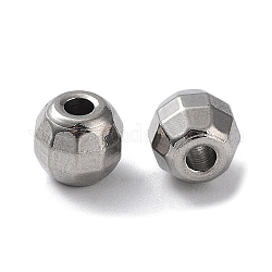 303 perline in acciaio inossidabile, taglio diamante, tondo, colore acciaio inossidabile, 5.5x5mm, Foro: 1.8 mm