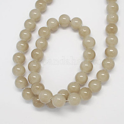 Spray Painted Glass Beads Strands, Jelly Style, Round, Tan, 10mm, Hole: 1mm, about 82pcs/strand