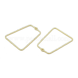 Alloy Open Back Bezel Pendants, For DIY UV Resin, Epoxy Resin, Pressed Flower Jewelry, Cadmium Free & Lead Free, Trapezoid, Light Gold, 48x37x1.7mm, Hole: 1.5mm