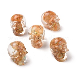 Perles de copeaux teints en dolomite naturelle, pas de trous / non percés, crane, 30x21.5x22.5mm