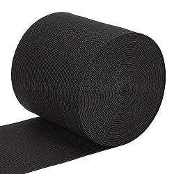 Benecreat 8.5 Yard schwarz flach elastisches Band geflochten Stretchband Kordel Gurtband Kleidungsstück Zubehör 90 mm breit für Nähen und Basteln
