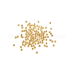 Laiton ronde séparateurs perles, Sans cadmium & sans nickel & sans plomb, véritable 18k plaqué or, 3mm, Trou: 1mm, environ 130 pcs/5 g, 5 g / set