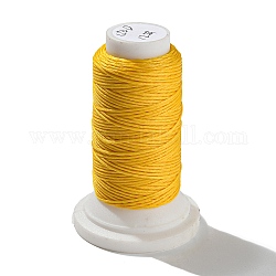 Flachwachs Polyester-Schnur, zum Nähen von Leder, Gelb, 0.8 mm, ca. 54.68 Yard (50m)/Rolle