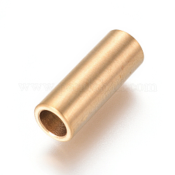 Placage ionique (ip) 304 fermoirs magnétiques en acier inoxydable avec emembouts collées, colonne, or, 16x6mm, Trou: 4mm