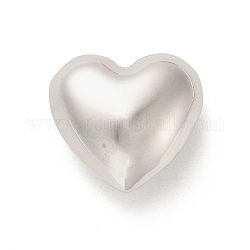 Perles de placage en laiton, sans cadmium et sans plomb, Plaqué longue durée, coeur creux, platine, 23.5x25x12mm, Trou: 4mm