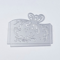 炭素鋼カッティングダイステンシル  DIYスクラップブッキング/フォトアルバム用  装飾的なエンボス印刷紙のカード  蝶と封筒  つや消しプラチナ  106x137x0.8mm