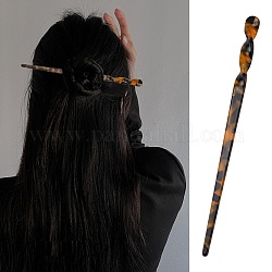 Cellulose Acetate(Resin) Hair Sticks, Twist Bar Shape, Dark Orange, 177x10x9.5mm