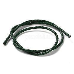 Cordon de cuero trenzado, verde oliva oscuro, 3mm, 50 yardas / paquete