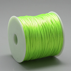Filo nylon, cordoncino di raso rattail, prato verde, circa 1mm, circa 76.55 iarde (70 m)/rotolo