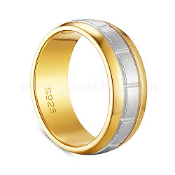 Shegrace Real 24k позолоченные 925 кольца на палец из стерлингового серебра, с 925 маркой, платиной и золотом, Размер 8, 17.8 мм
