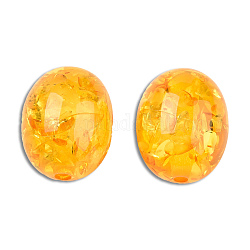 Perles d'ambre d'imitation de résine, ovale, verge d'or, 19.5x15.5mm, Trou: 2.1~2.7mm