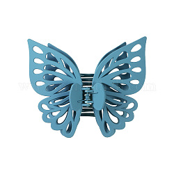 Grande fermaglio per capelli a farfalla smerigliato, fermaglio per capelli a coda di cavallo a farfalla cava in plastica per donna, cielo blu, 120x130mm