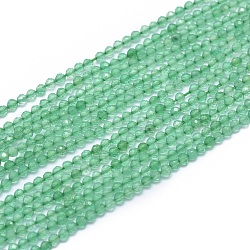 Naturelles agate verte brins de perles, facette, ronde, 2mm, Trou: 0.5mm, Environ 169 pcs/chapelet, 15.7 pouce (40 cm)
