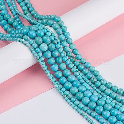 Natural Magnesite Beads Strands, Dyed & Heated, Round, 10mm, Hole: 1mm, about 39pcs/strand, 15.75''(40cm)