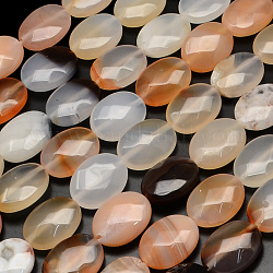 Facettes ovales teints naturels perles de cornaline brins, 17x13x6mm, Trou: 1mm, Environ 13 pcs/chapelet, 8.26 pouce
