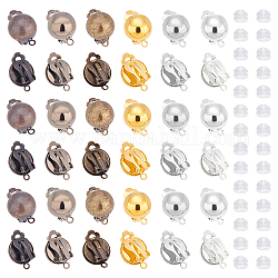 Unicraftale 36 pz 6 colori risultati per orecchini a clip in ottone clip semicircolare su convertitore per orecchini componenti per orecchini non forati con anello e 40 dadi per orecchie in silicone per la realizzazione di orecchini