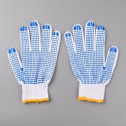 Нескользящие хлопковые перчатки, износостойкие защитные рабочие перчатки, синий и белый, 225~235x135x3 мм