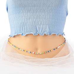 Bijoux taille perles, chaîne de corps, chaîne de ventre perlée de graines de verre, bijoux de bikini pour femme fille, orange, 31-3/8 pouce (79.6 cm)