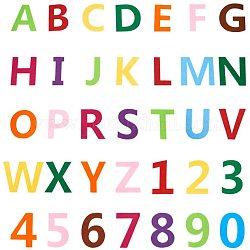 Украшения из войлока, число и включая букву а ~ я, разноцветные, 80x47~60x2 мм