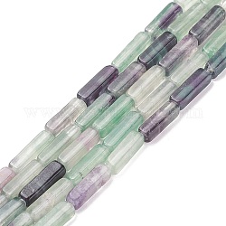 Chapelets de perles en fluorite naturel, cuboïde, 13~14x4~4.5x4mm, Trou: 1.4mm, Environ 28~31 pcs/chapelet, 15.47'' (39.3 cm)