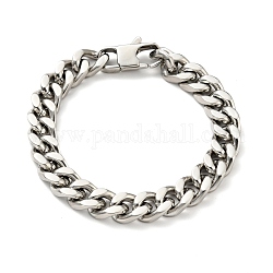 201 pulsera de cadena de eslabones de acero inoxidable para hombres y mujeres., color acero inoxidable, 7-7/8 pulgada (20.1 cm)