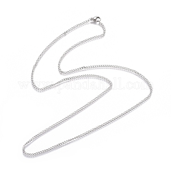 Unisex 304 catena in acciaio inossidabile / collane a catena intrecciata, con chiusure moschettone, colore acciaio inossidabile, 23.4 pollice (59.5 cm)