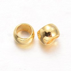 Rondelle латунь обжимной бисер, золотые, 2.5x1.5 мм, отверстие : 1 мм, Около 10000 шт / 200 г