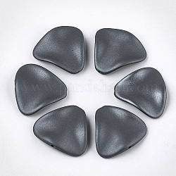 Abalorios de acrílico estilo caucho, ola, triángulo, gris pizarra, 24x26x5.5mm, agujero: 1.5 mm