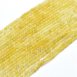 Fili di perle sfumate opale giallo naturale, stile sfumato, tondo, sfaccettato, 3mm, Foro: 0.5 mm, circa 153pcs/filo, 15.35 pollice (39 cm)